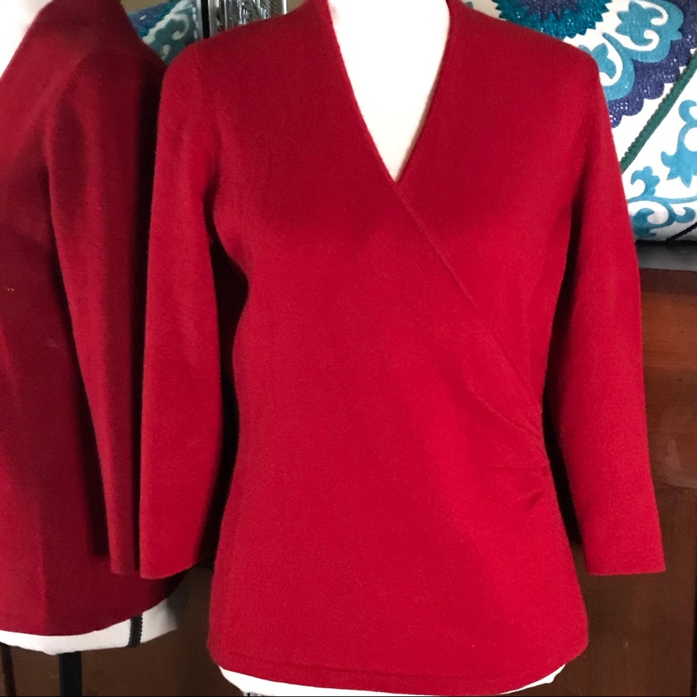 Ann Taylor red cashmere sweater